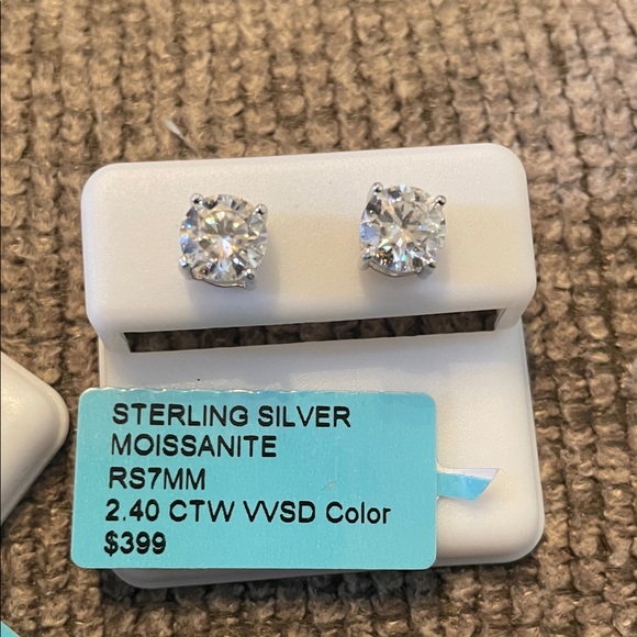 Sterling Silver Moissanite Stud Earrings